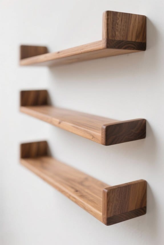 elegant solid wood shelves