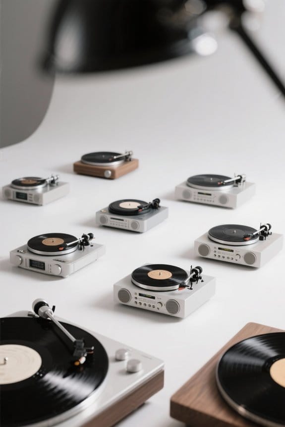vinyl record players with radio