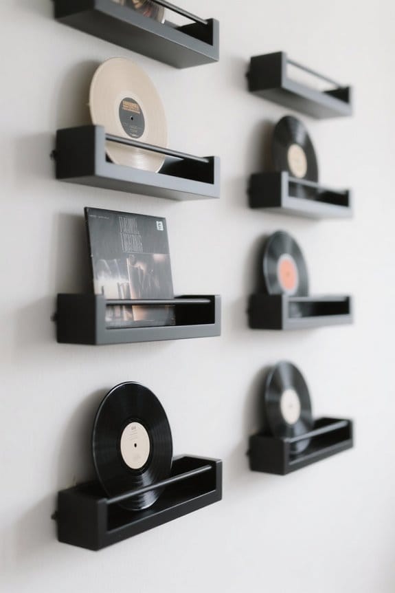 wall mounted vinyl record shelves